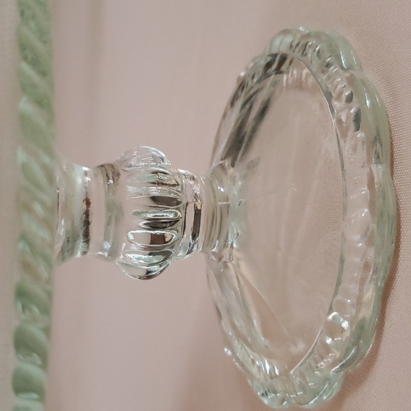 Vintage Pressed Clear Glass Compote Footed Bowl by Indiana Glass Company - Picture 4 of 9